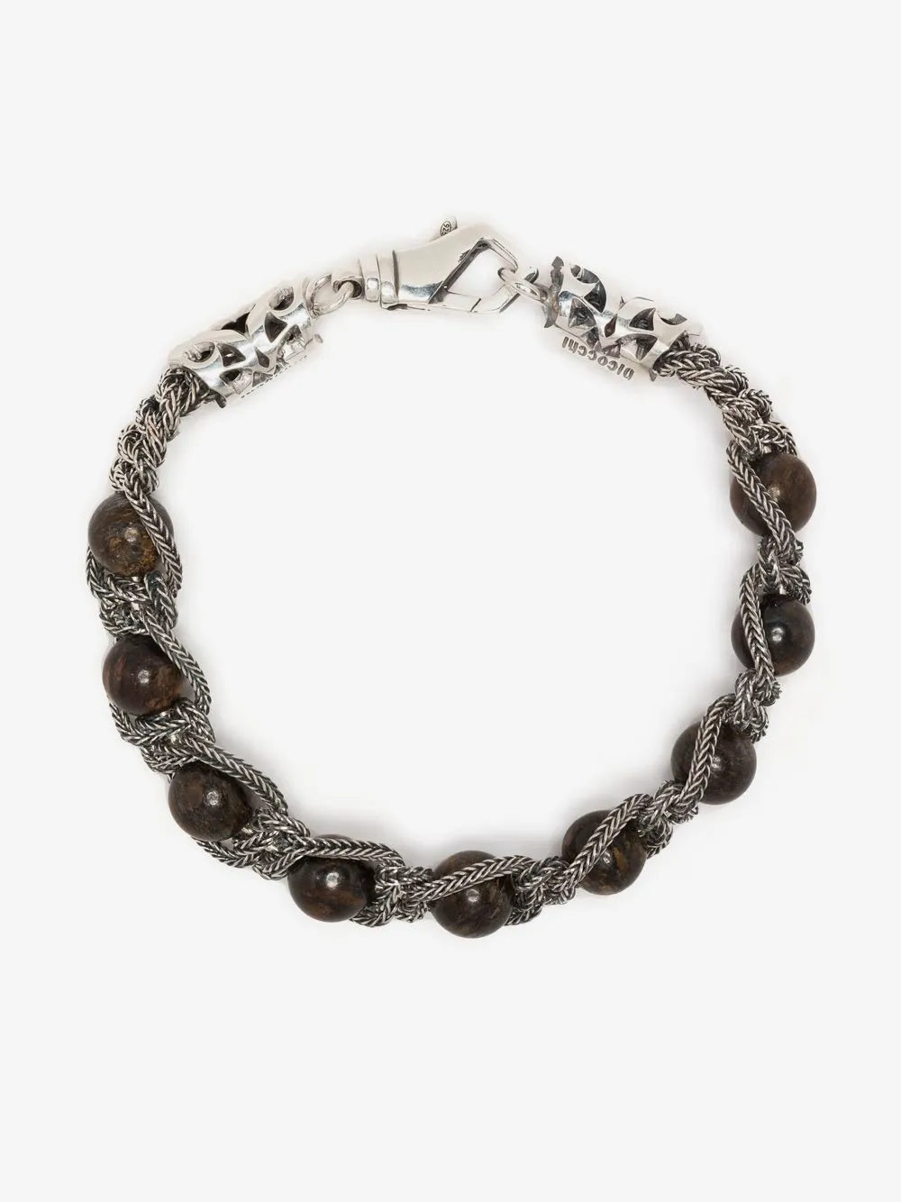 Emanuele Bicocchi tiger eye beaded bracelet | Silver | Image 1