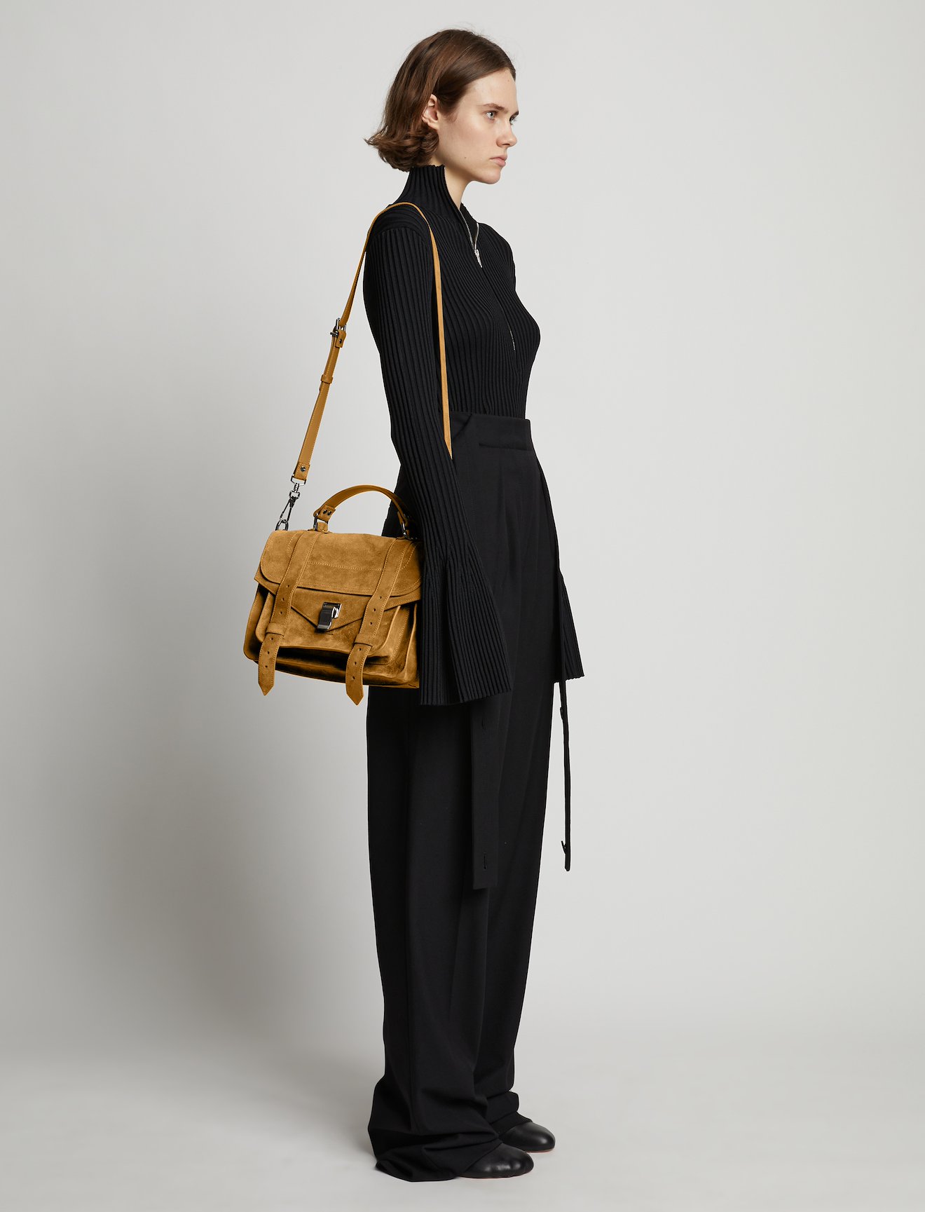 medium PS1 suede satchel bag #4