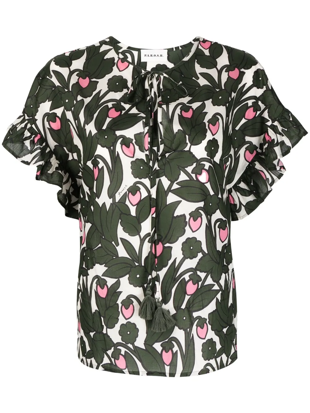 

P.A.R.O.S.H. blusa con estampado floral - Verde