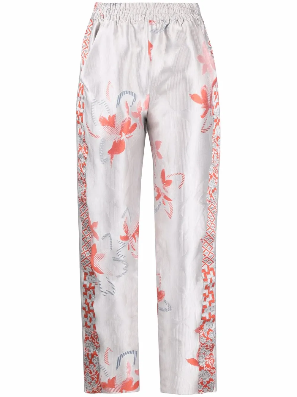 

Emporio Armani pantalones rectos con estampado floral - Gris