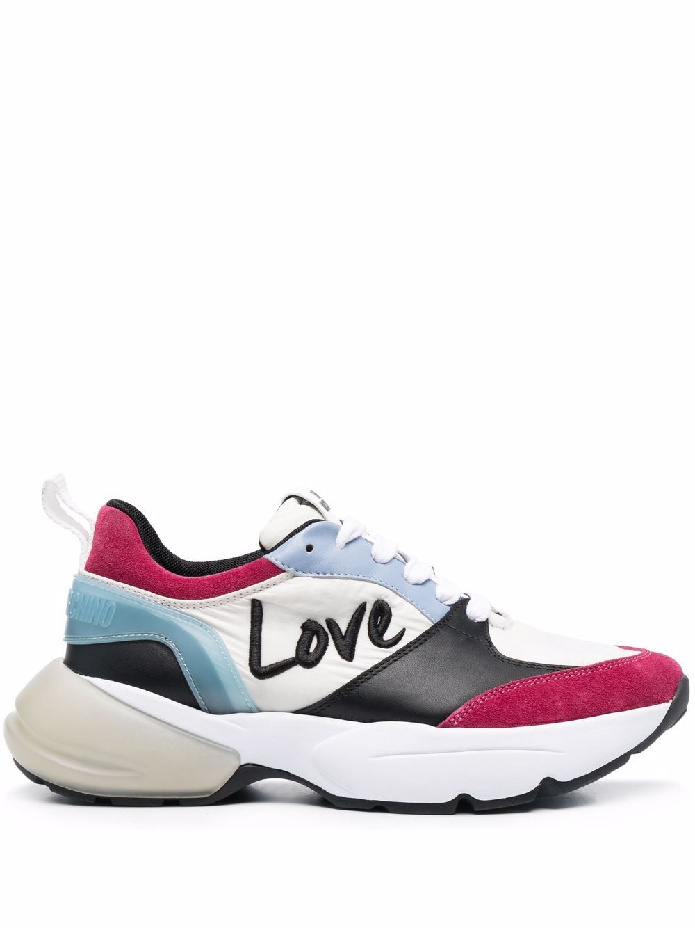 

Love Moschino tenis con agujetas y paneles - Neutro