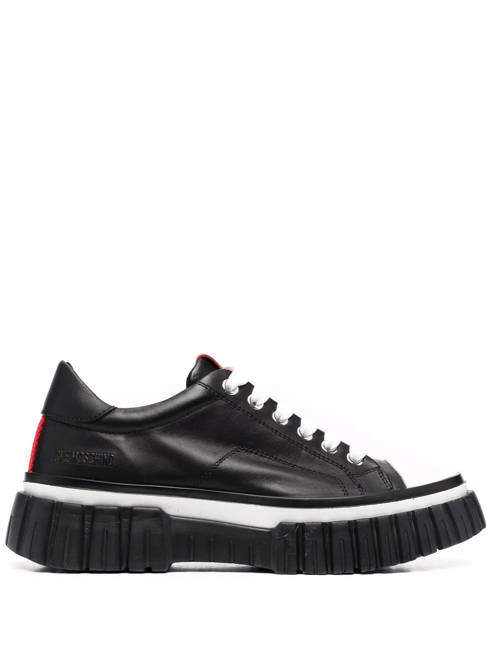 

Love Moschino tenis bajos con logo en relieve - Negro