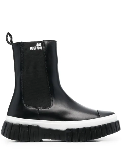 Love Moschino logo-print chelsea boots