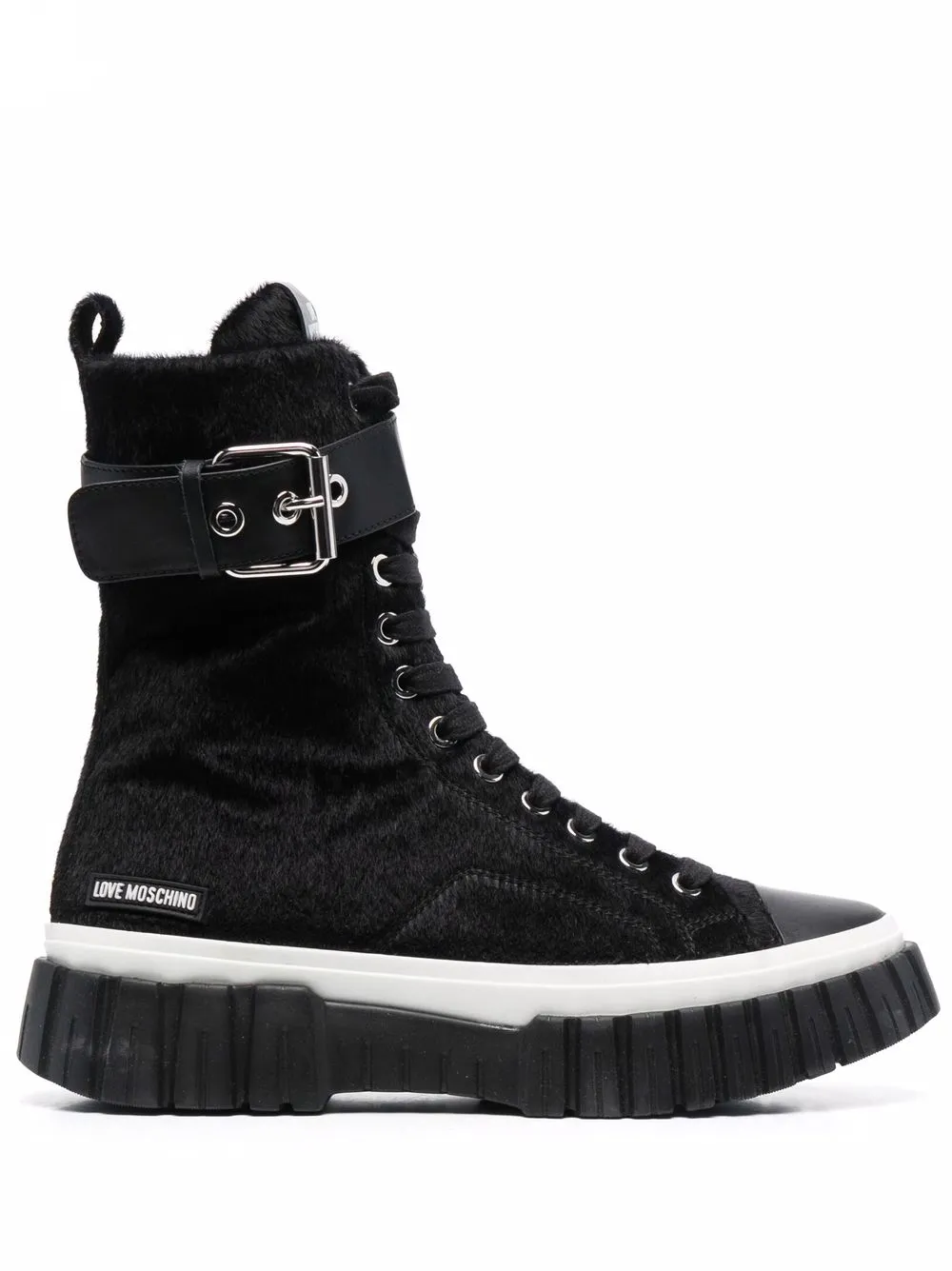 

Love Moschino chunky lace-up boots - Black