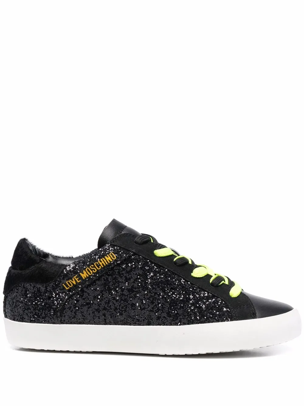 

Love Moschino tenis con agujetas y detalles de glitter - Negro