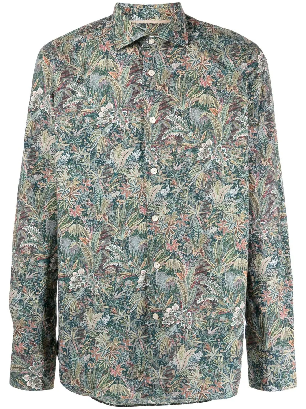 

Tintoria Mattei camisa con estampado de jungla - Verde