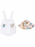 Moschino Kids graphic-print babygrow and beanie - White