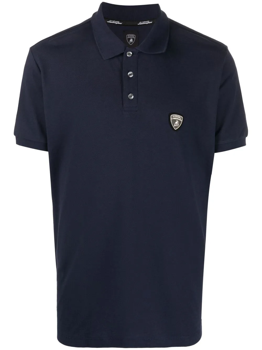 

Automobili Lamborghini playera tipo polo con parche del logo - Azul