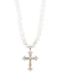 Emanuele Bicocchi Pearl Necklace With Cross - White