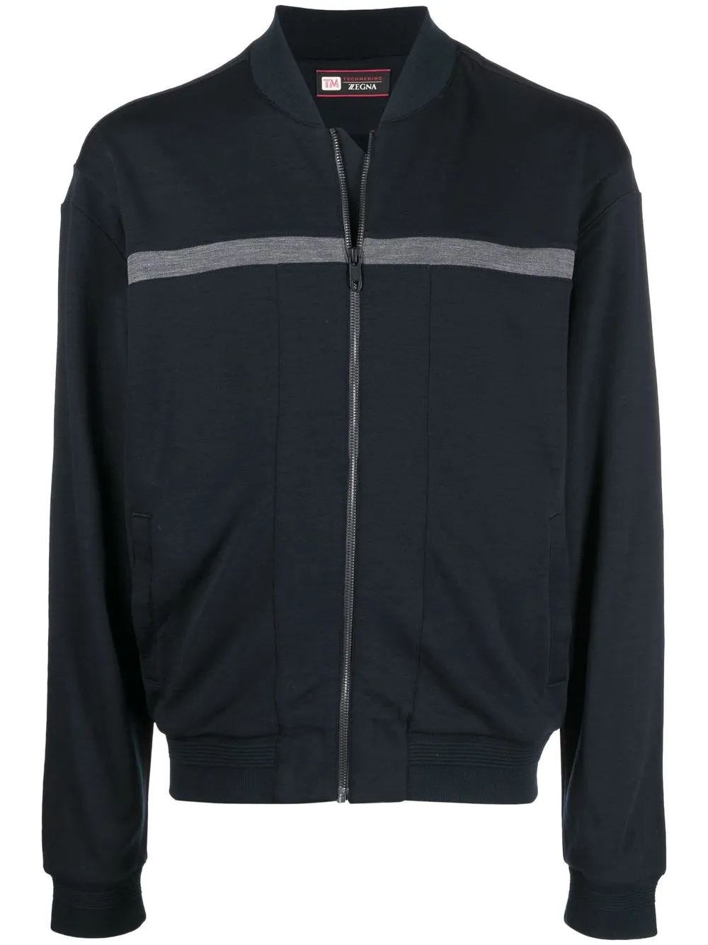 

Zegna stripe-detail zip-up sweatshirt - Blue