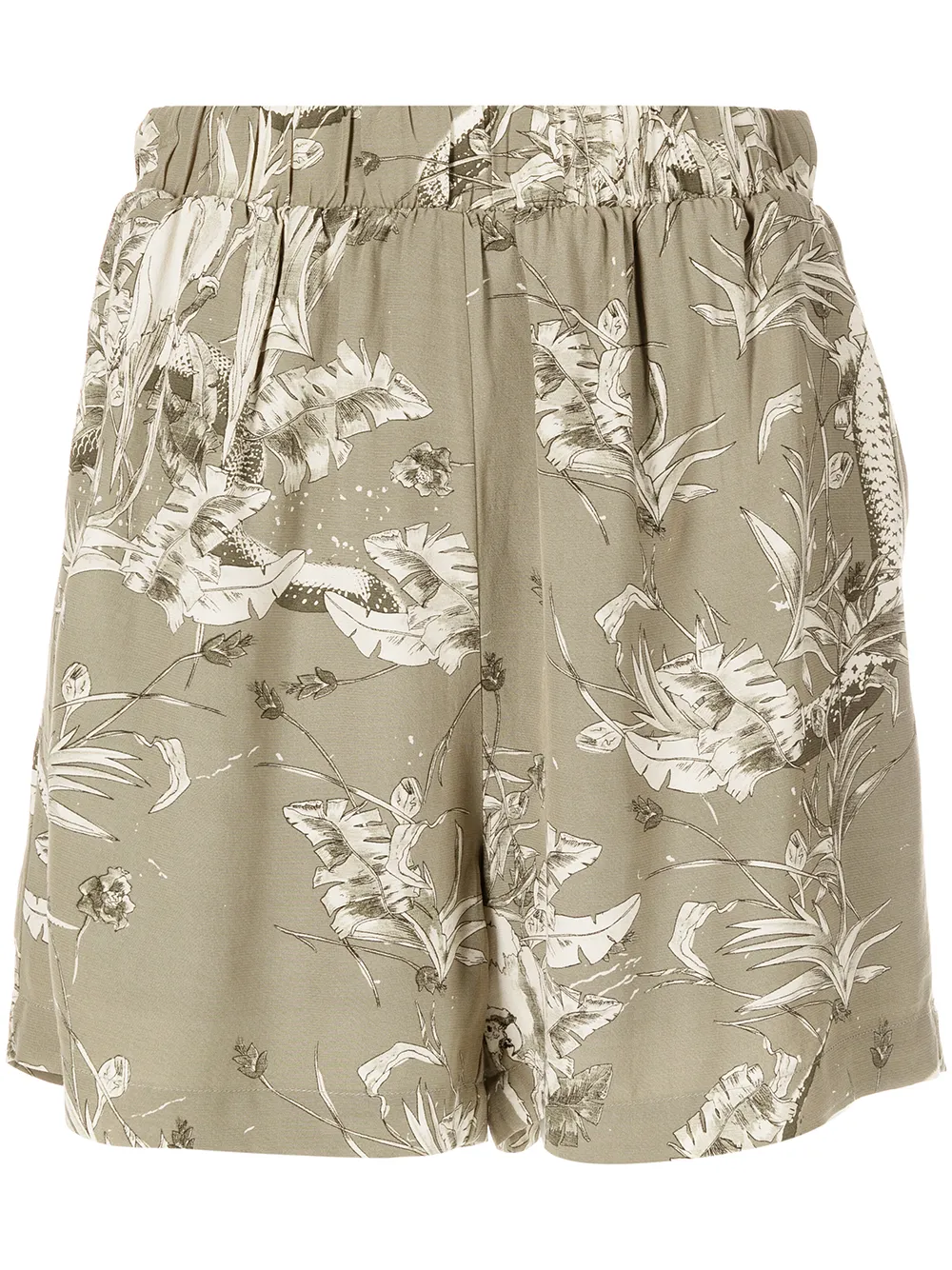 

ANINE BING shorts fluidos Candice con estampado tropical - Verde