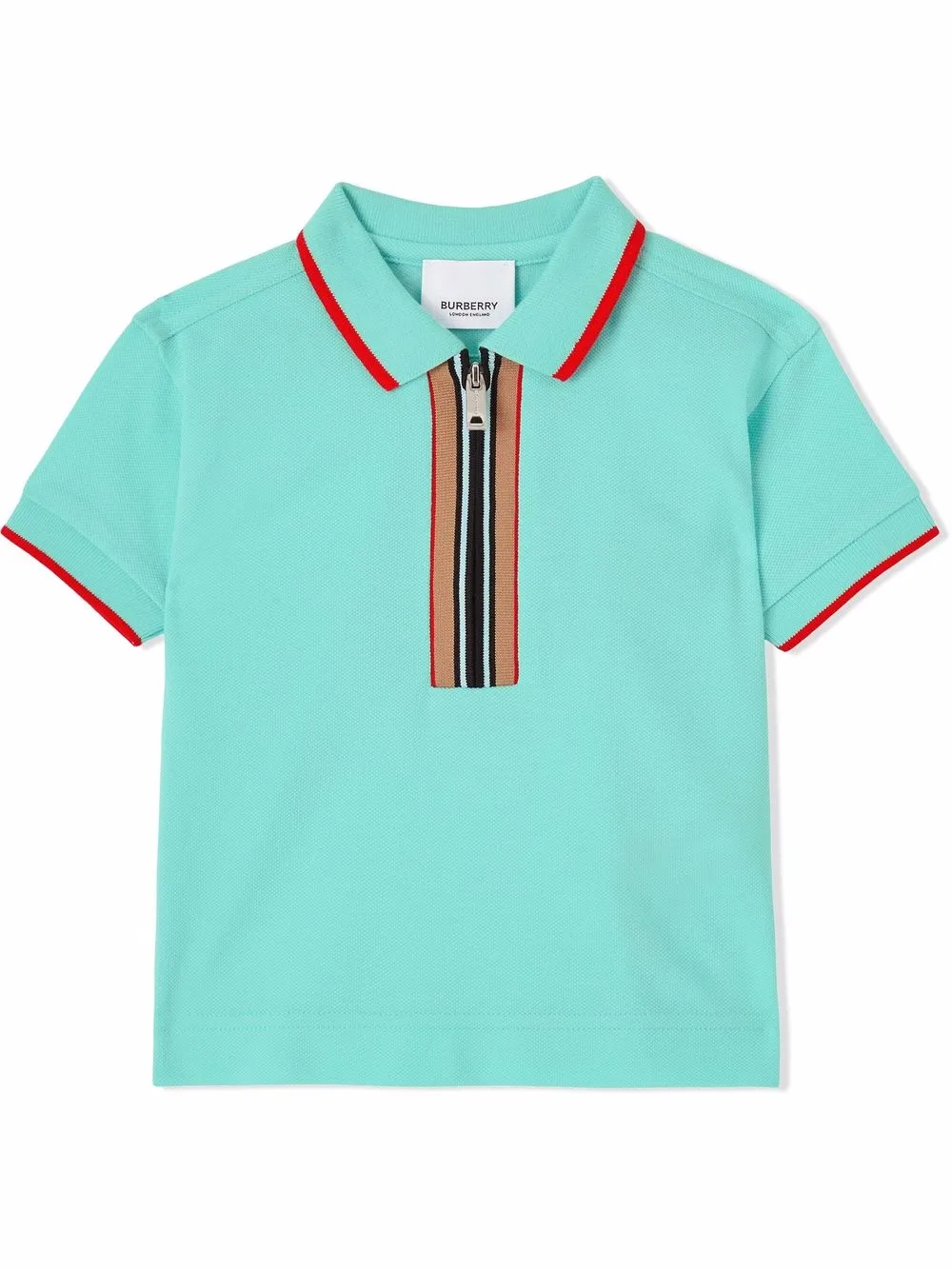 

Burberry Kids Icon stripe detail polo shirt - Blue