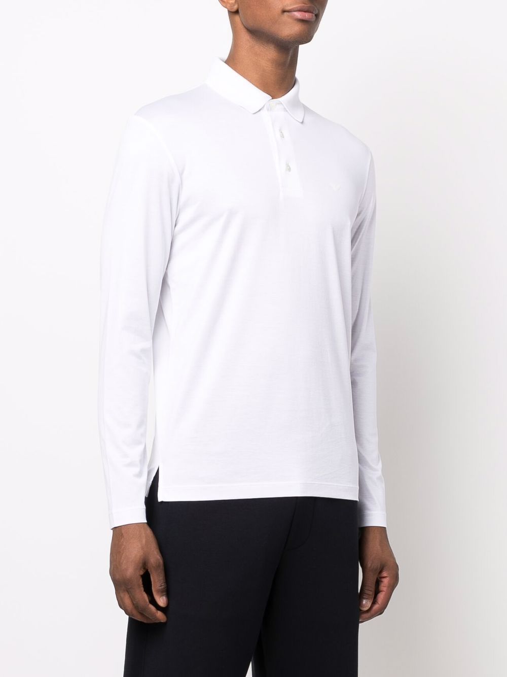 Emporio Armani logo-print long-sleeved polo top Men