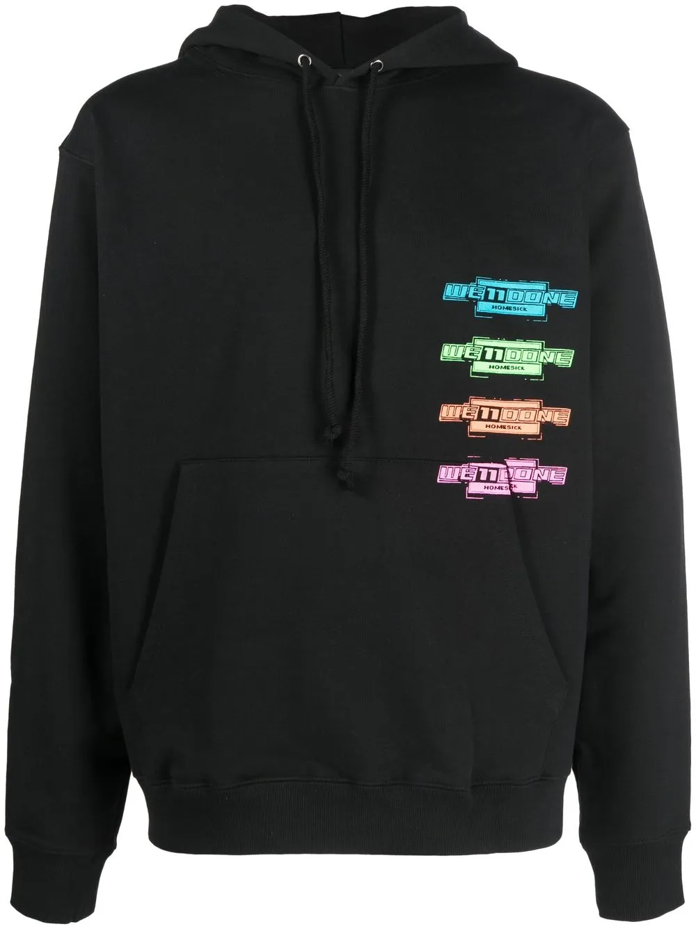 

We11done hoodie con multi logo - Negro