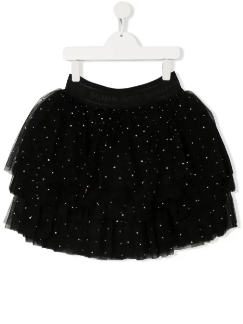 Balmain Kids تنورة توتو بزينة كريستال