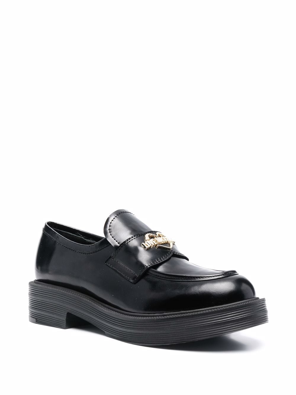 Image 2 of Love Moschino logo-plaque chunky loafers