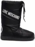 Love Moschino logo-print lace-up boots - Black