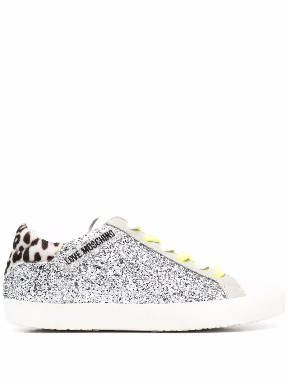 

Love Moschino glitter colour-block panelled sneakers - Silver