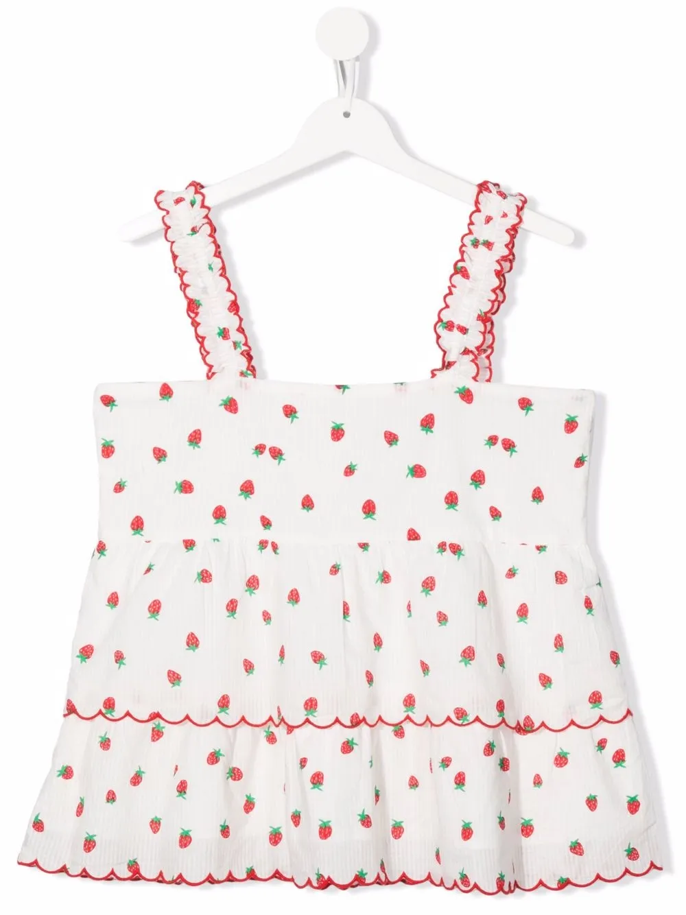 

Stella McCartney Kids TEEN ruffled strawberry-print top - White