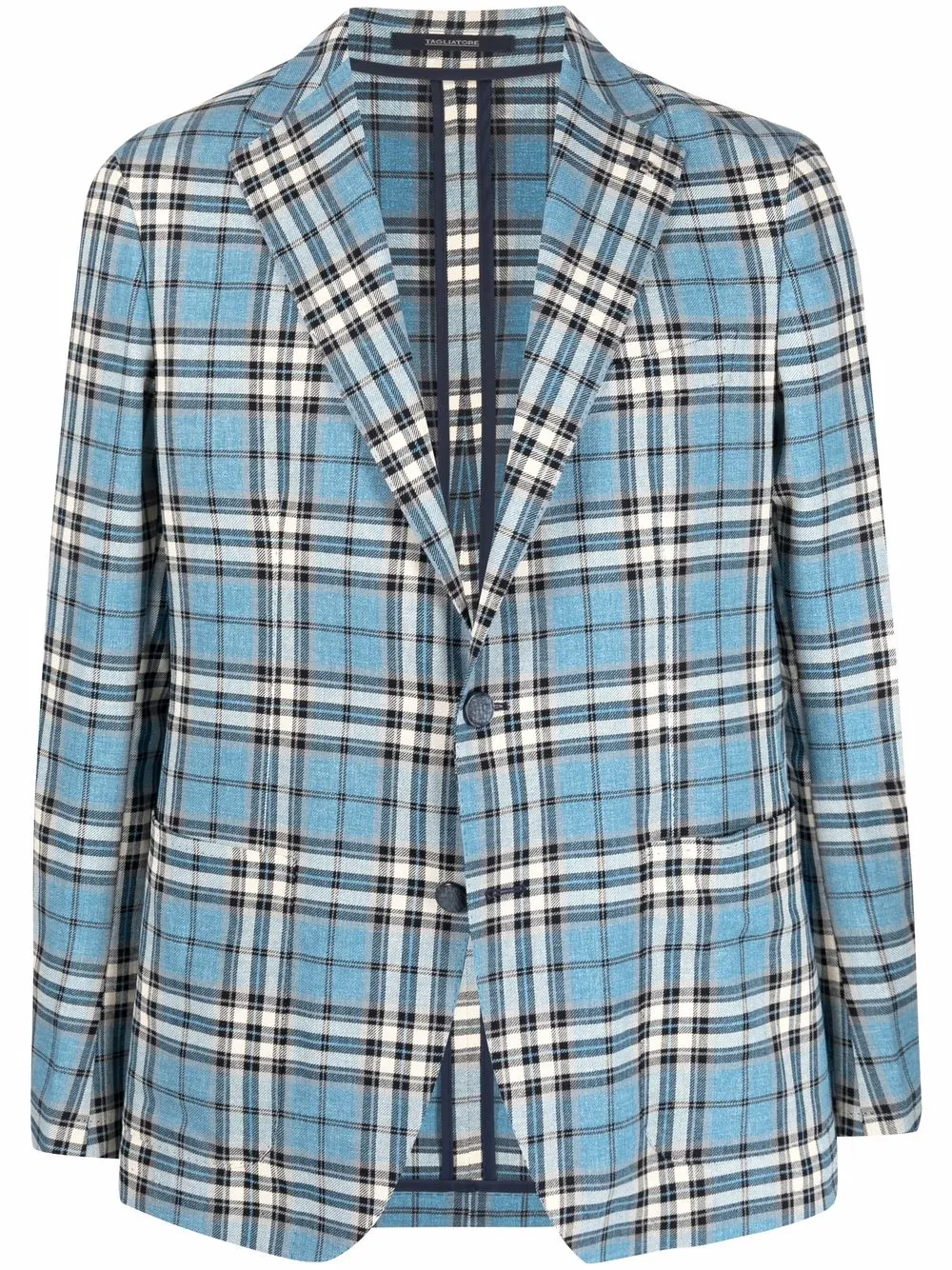 

Tagliatore check-print single-breasted blazer - Blue