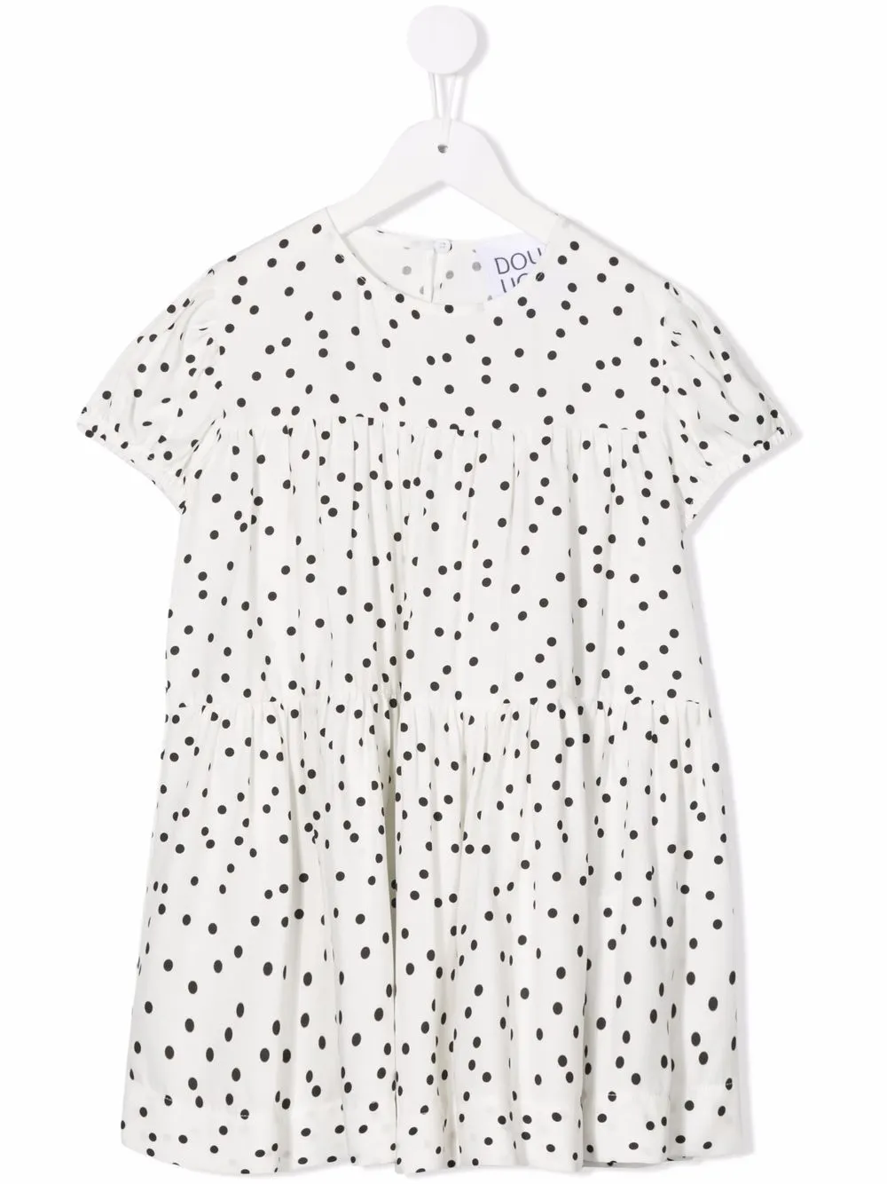 

Douuod Kids spot-print tiered dress - White