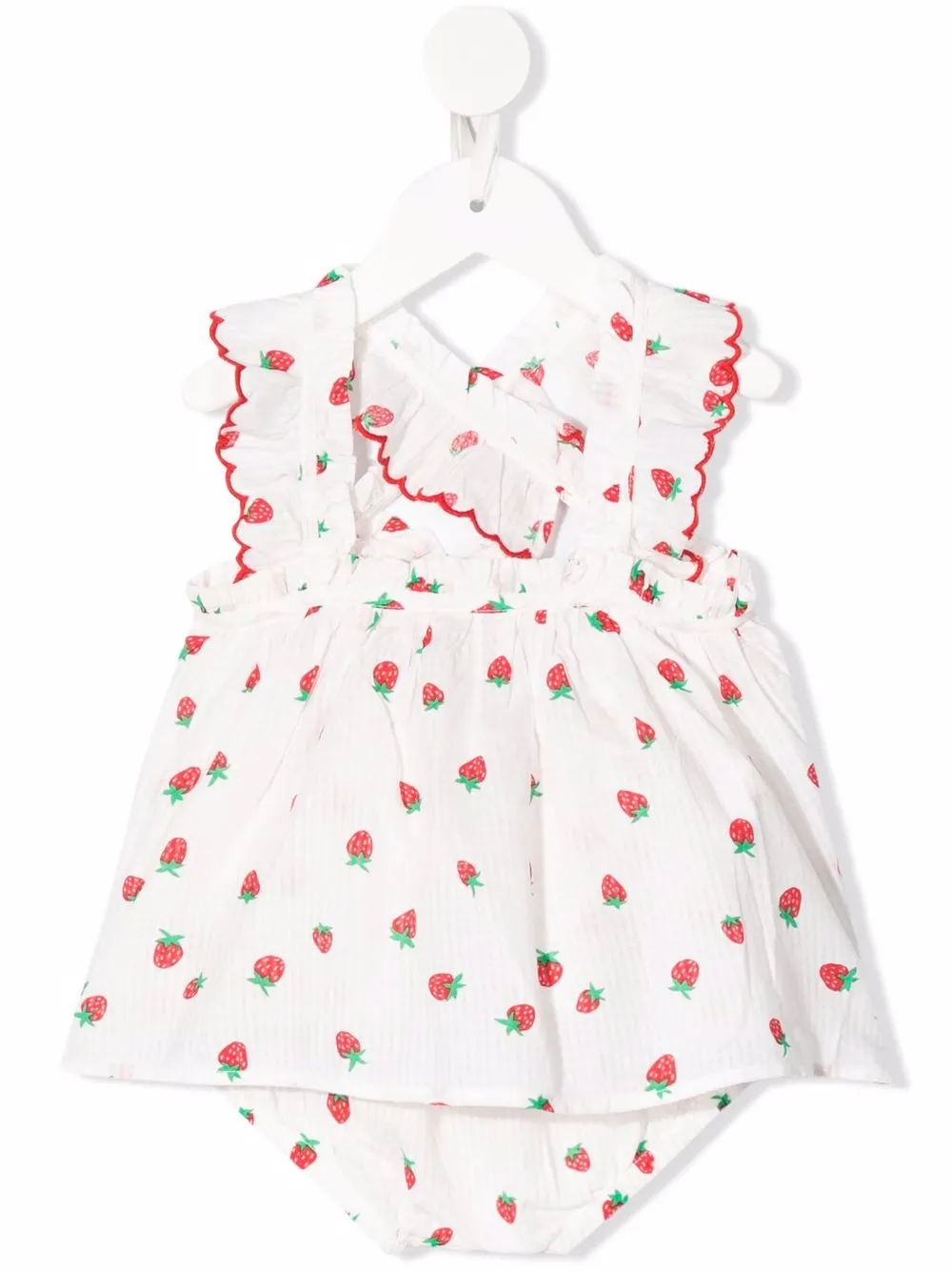 

Stella McCartney Kids vestido con fresas estampadas - Blanco