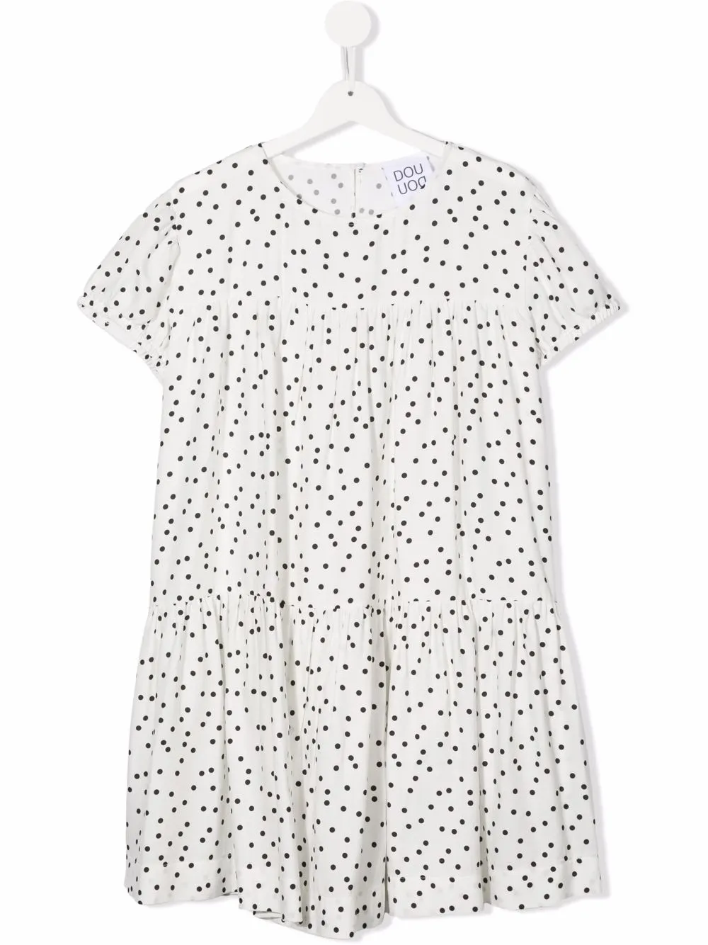 

Douuod Kids vestido a capas con estampado moteado - Blanco