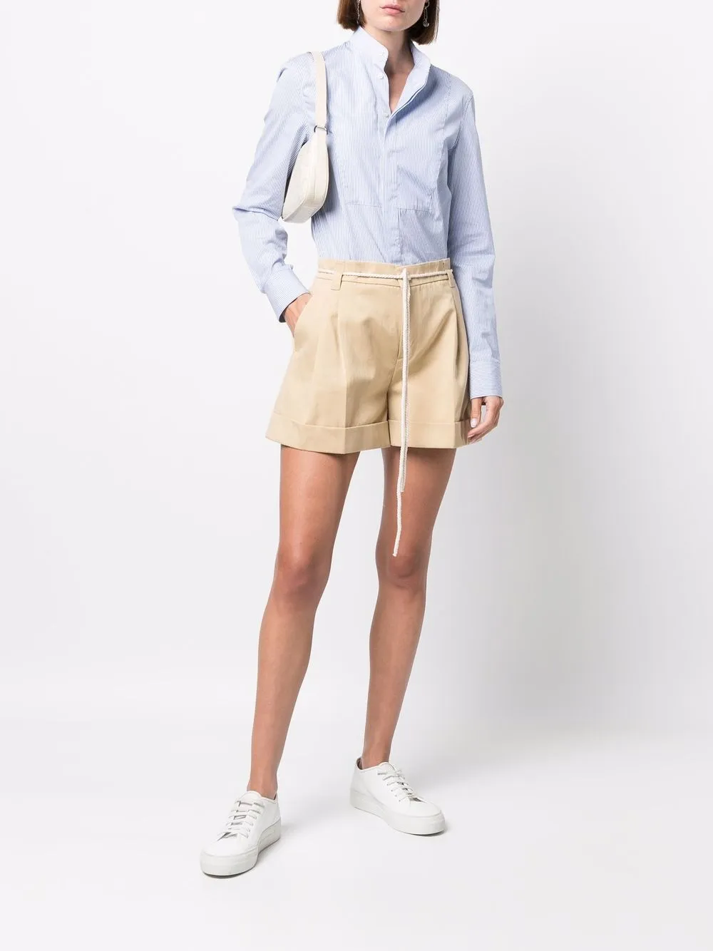 TWINSET Shorts met gestrikte taille - Beige