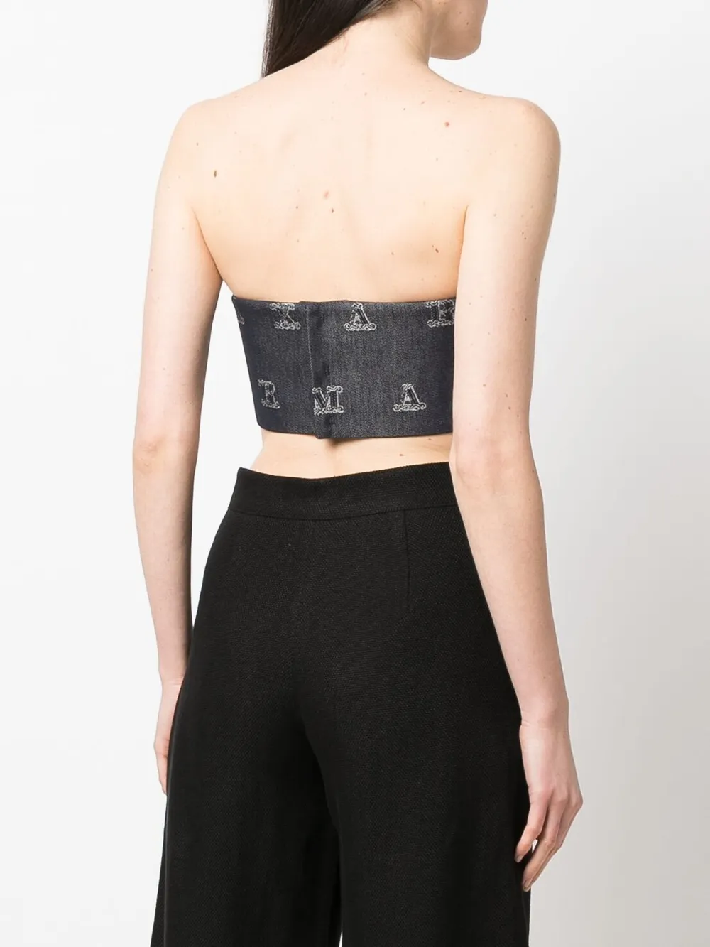 Max Mara Maxmaragram Jacquard Crop Top In 蓝色