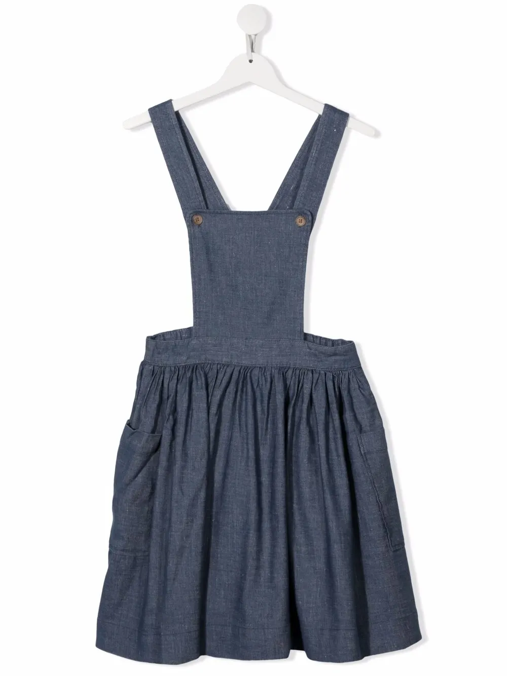 

Bonpoint vestido acampanado con cuello cuadrado - Azul