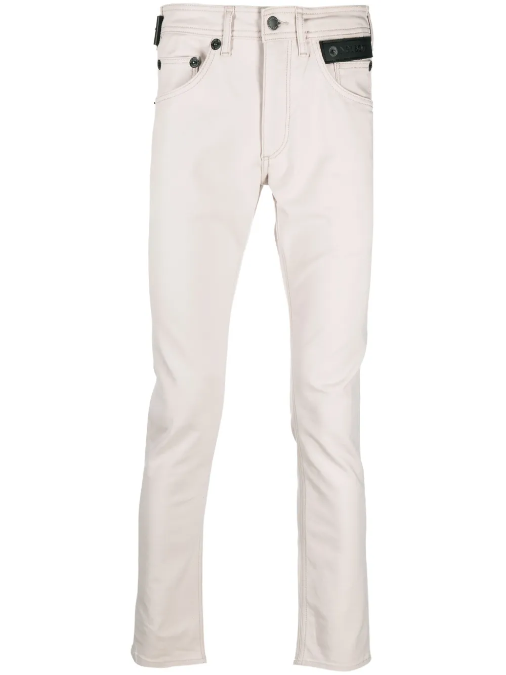 

Neil Barrett logo-patch straight-leg jeans - Neutrals