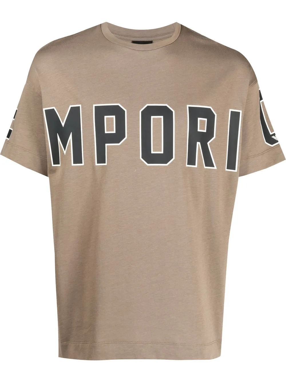 

Emporio Armani playera con logo estampado grande - Marrón