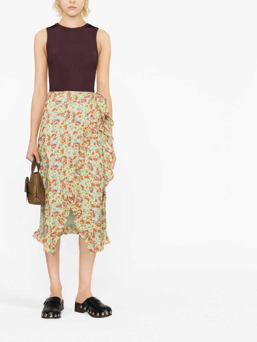 Image 2 of GANNI floral-print wrap skirt