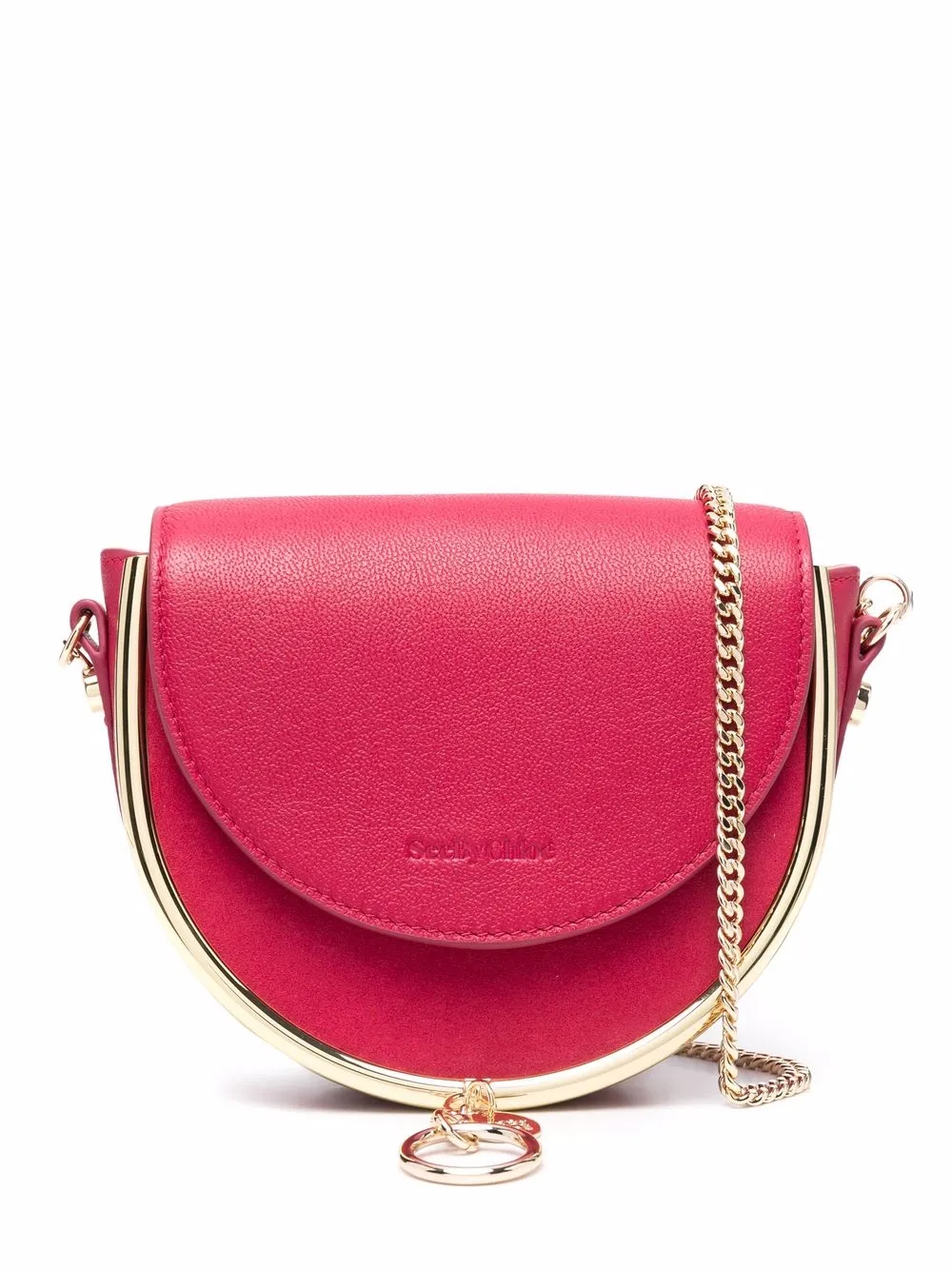 mara leather saddle bag see by chloé