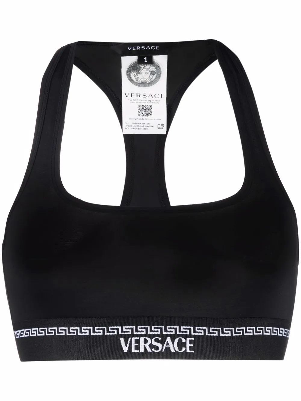 

Versace brasier con logo estampado - Negro