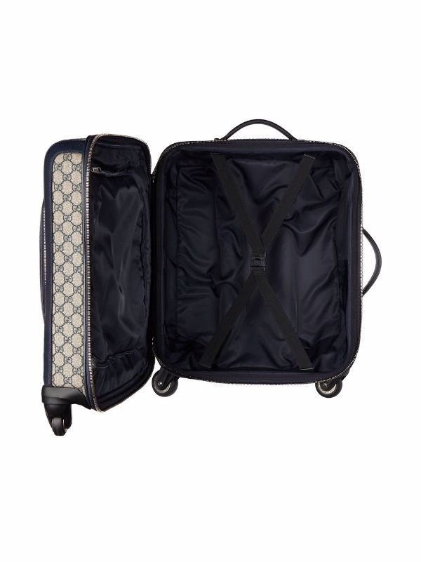 Gucci Men's Wheel Black Supreme Canvas Carry-On Suitcase Luggage