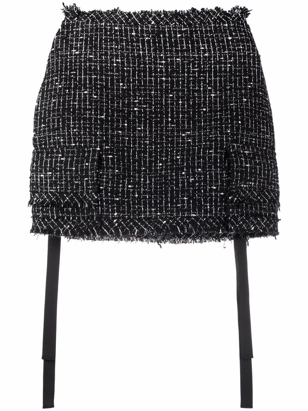 

sacai falda corta de tweed - Negro