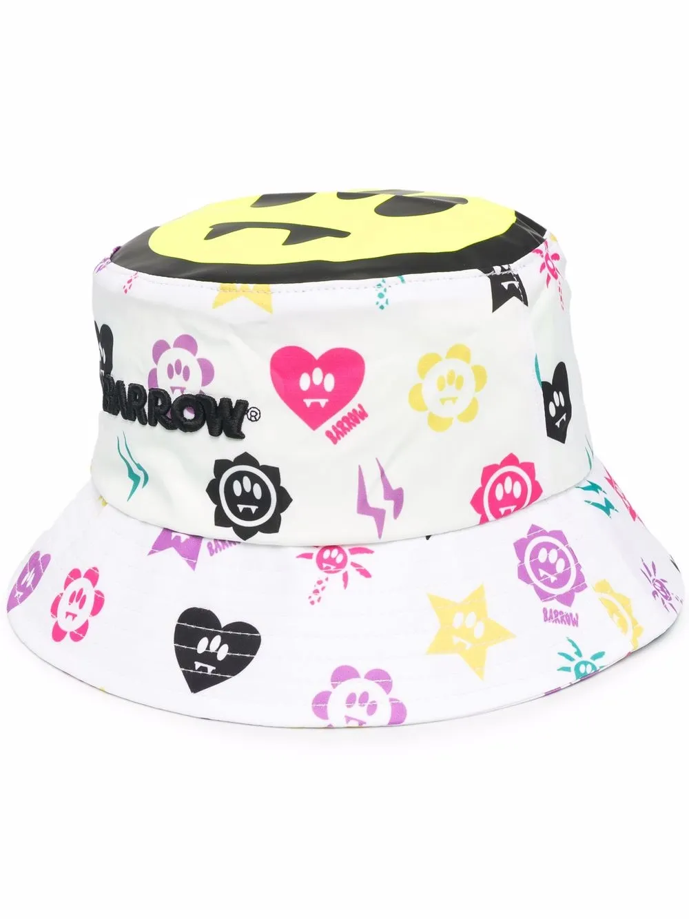 

BARROW mix-print bucket hat - White