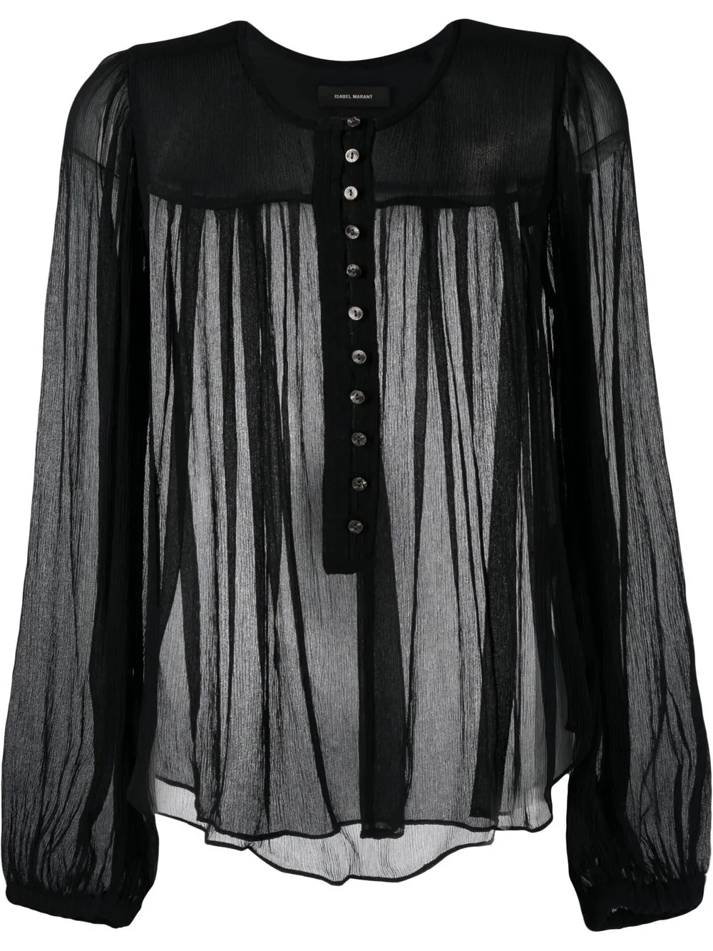 

Isabel Marant blusa transparente sin cuello - Azul