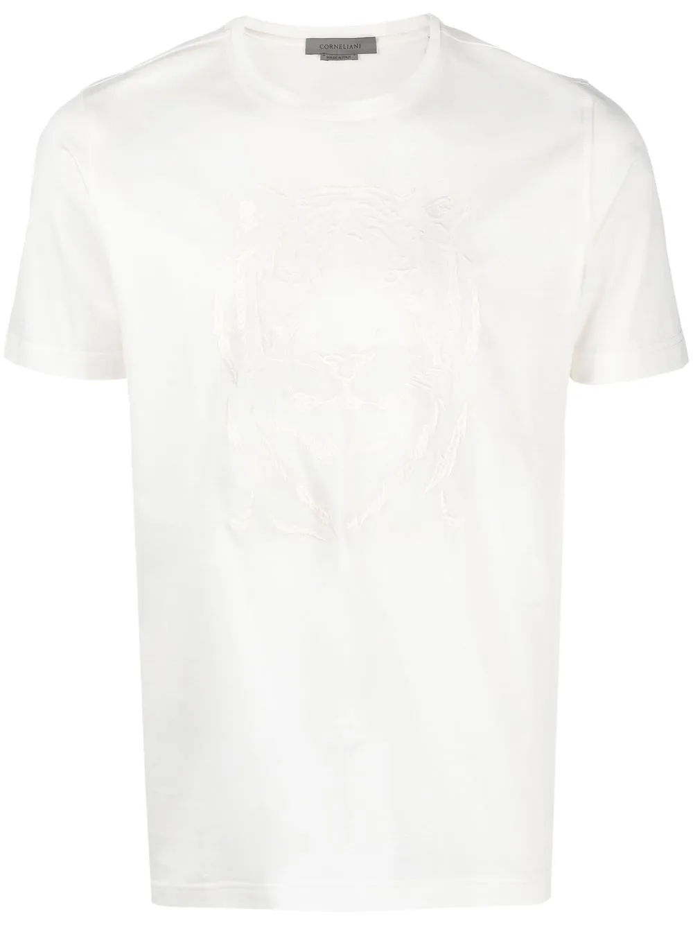 

Corneliani playera con tigre bordado - Blanco