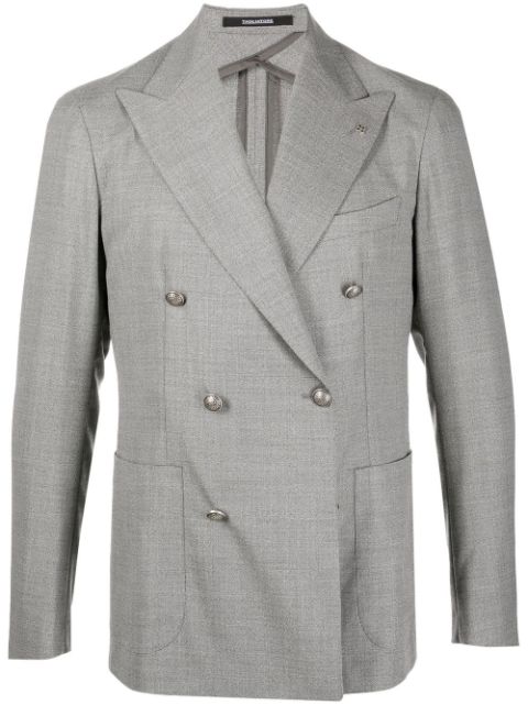 Tagliatore double-breasted virgin-wool blazer Men