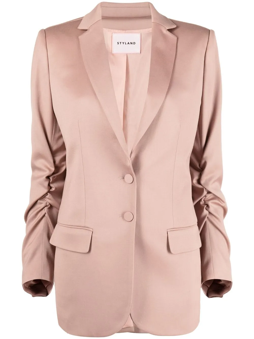 

STYLAND gathered-sleeve single-breasted blazer - Pink