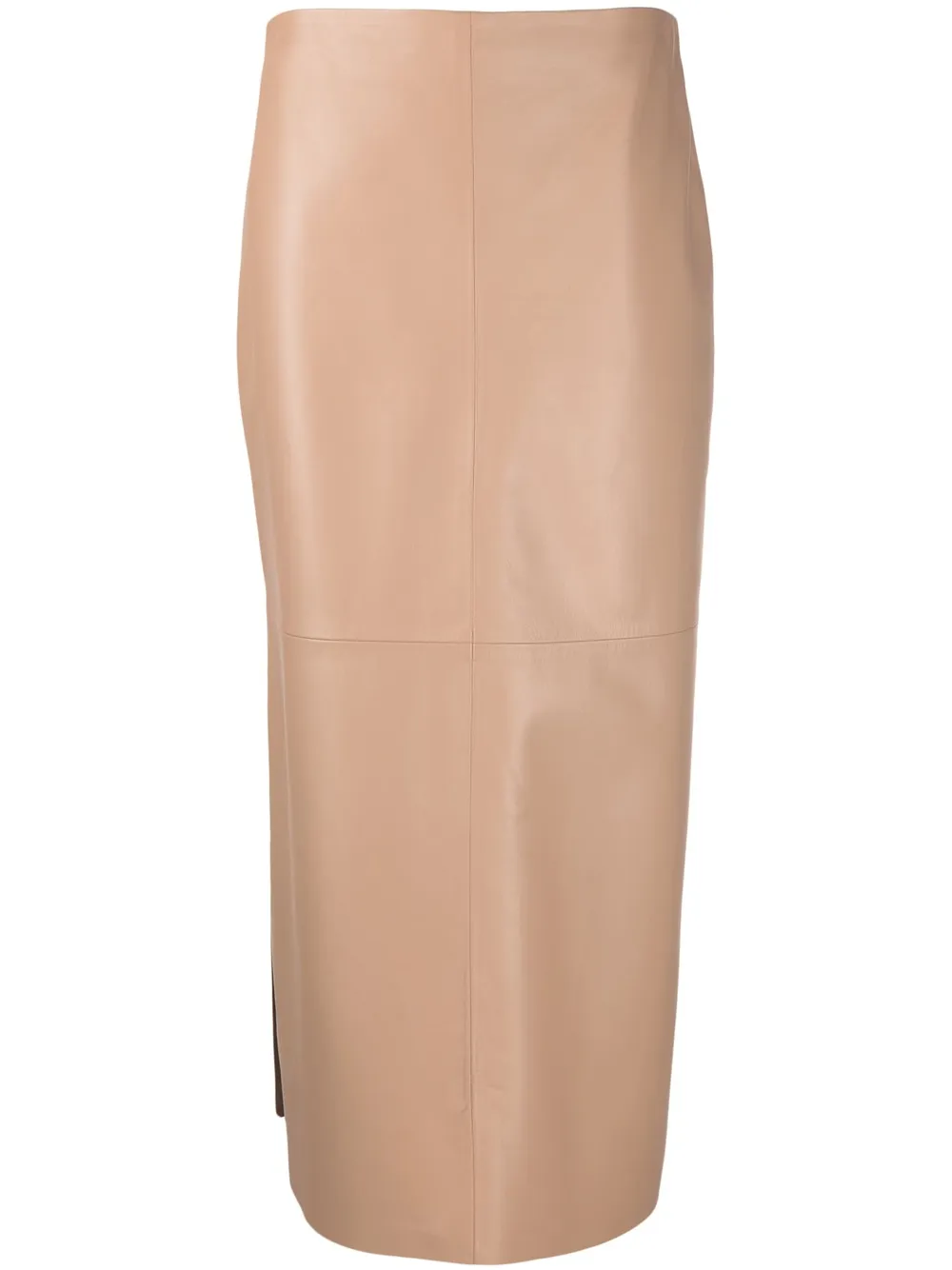 

Inès & Maréchal high-waisted leather midi skirt - Pink