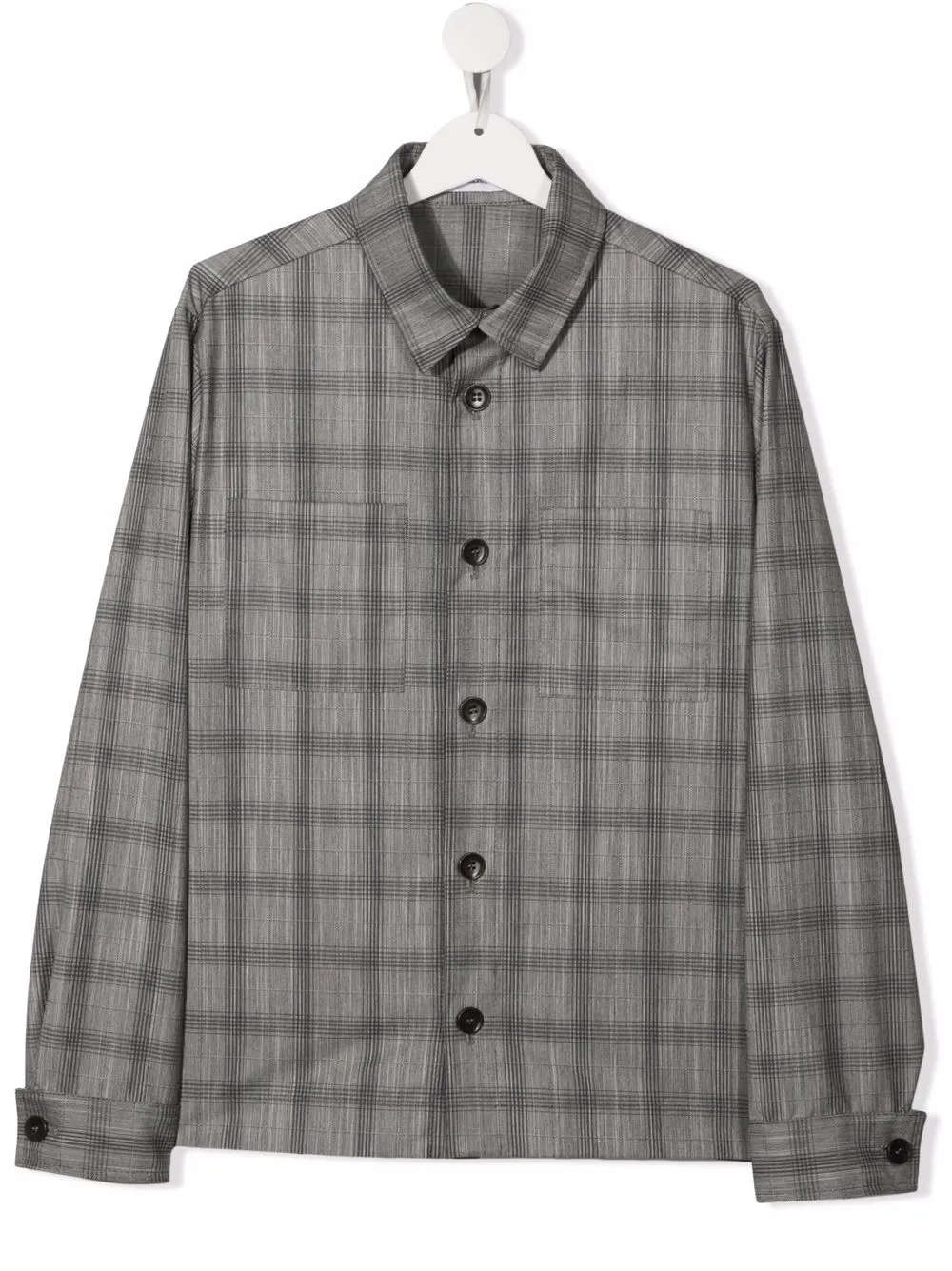 

Paolo Pecora Kids TEEN plaid check print shirt - Grey