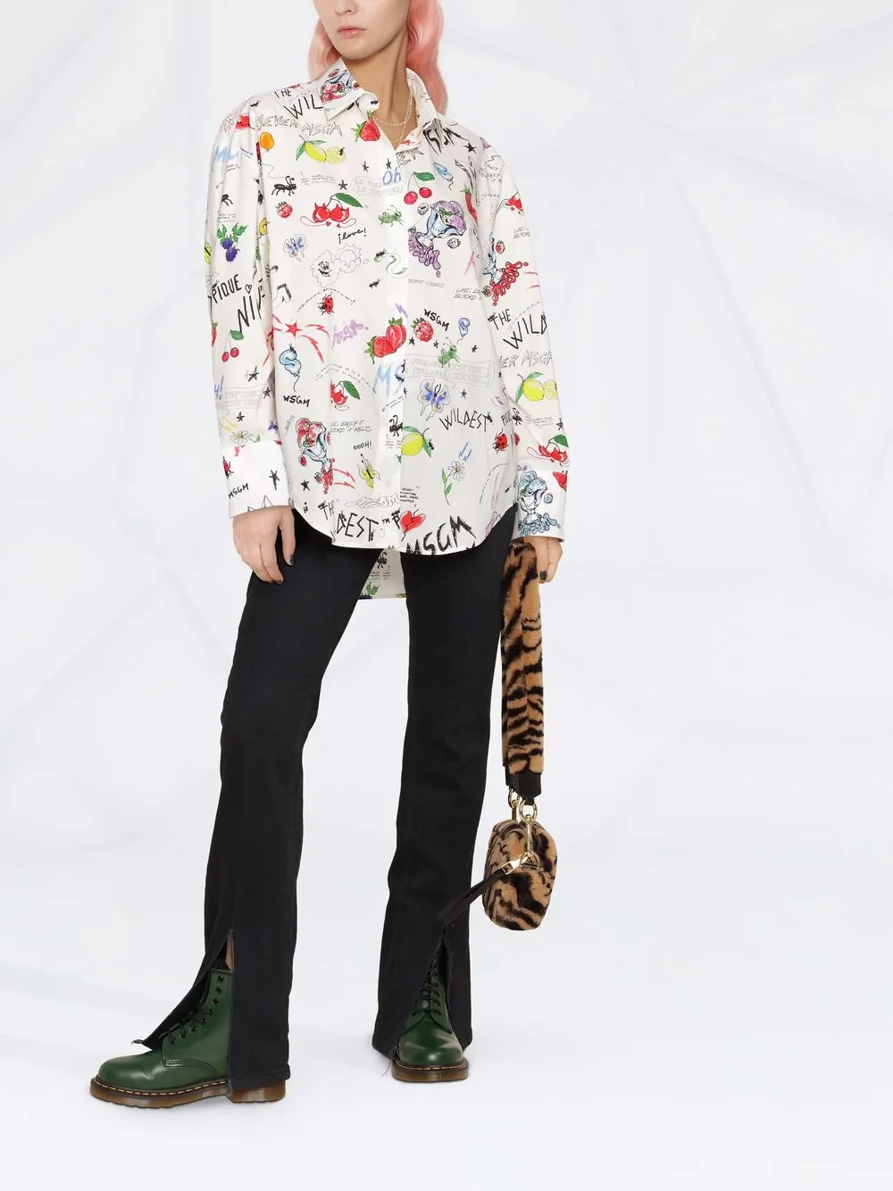 MSGM T-shirt met print Wit