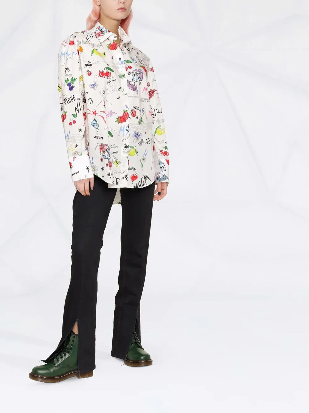 MSGM T-shirt met print Wit