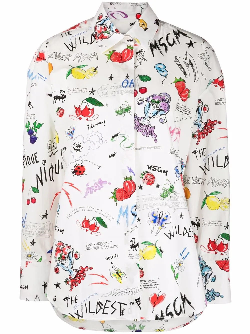 MSGM T-shirt met print Wit