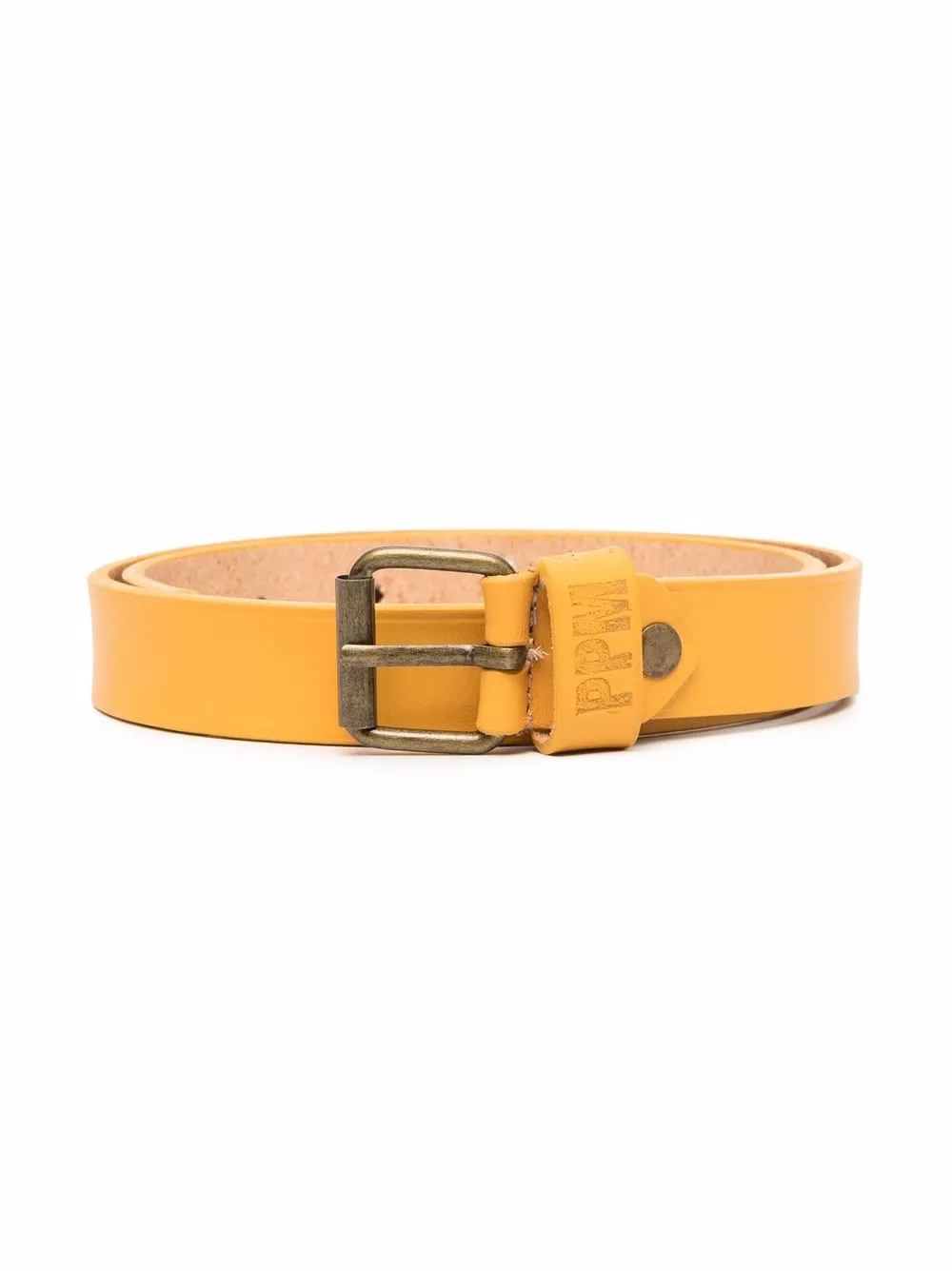 

Paolo Pecora Kids logo-debossed leather belt - Yellow