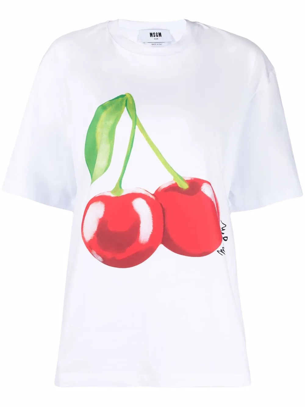 

MSGM playera con motivo de cerezas - Blanco