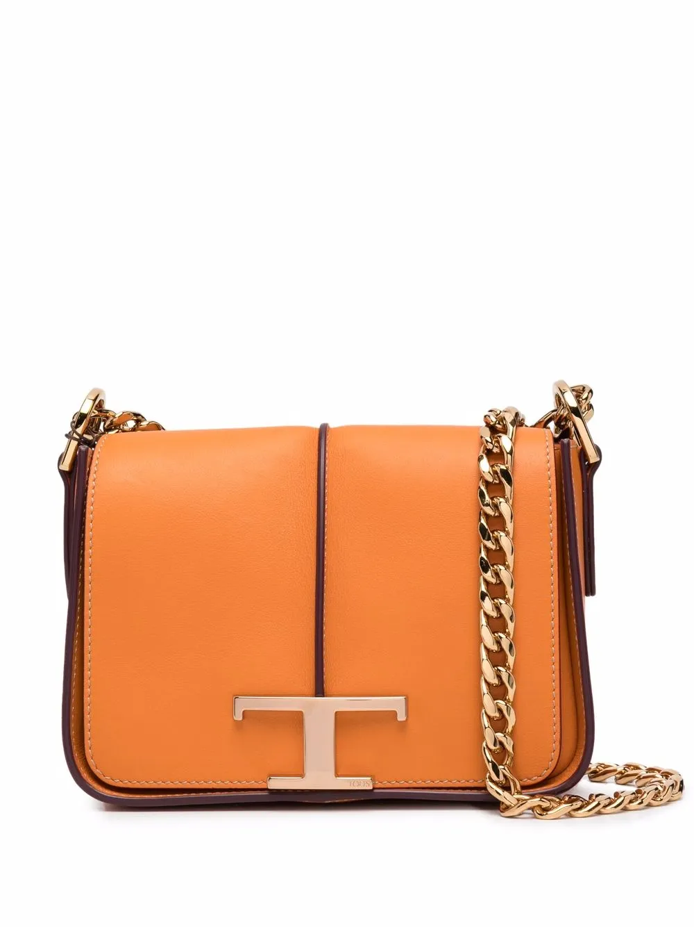 

Tod's bolsa de hombro mini con placa del logo - Naranja